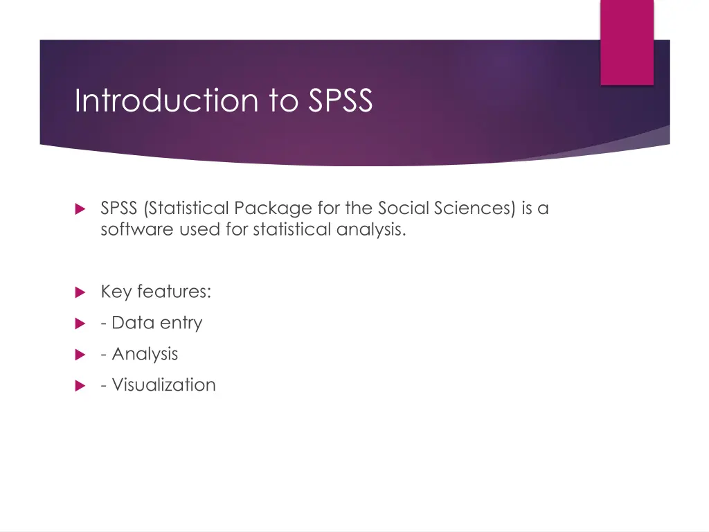 introduction to spss