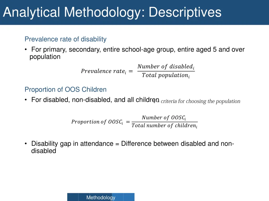 analytical methodology descriptives