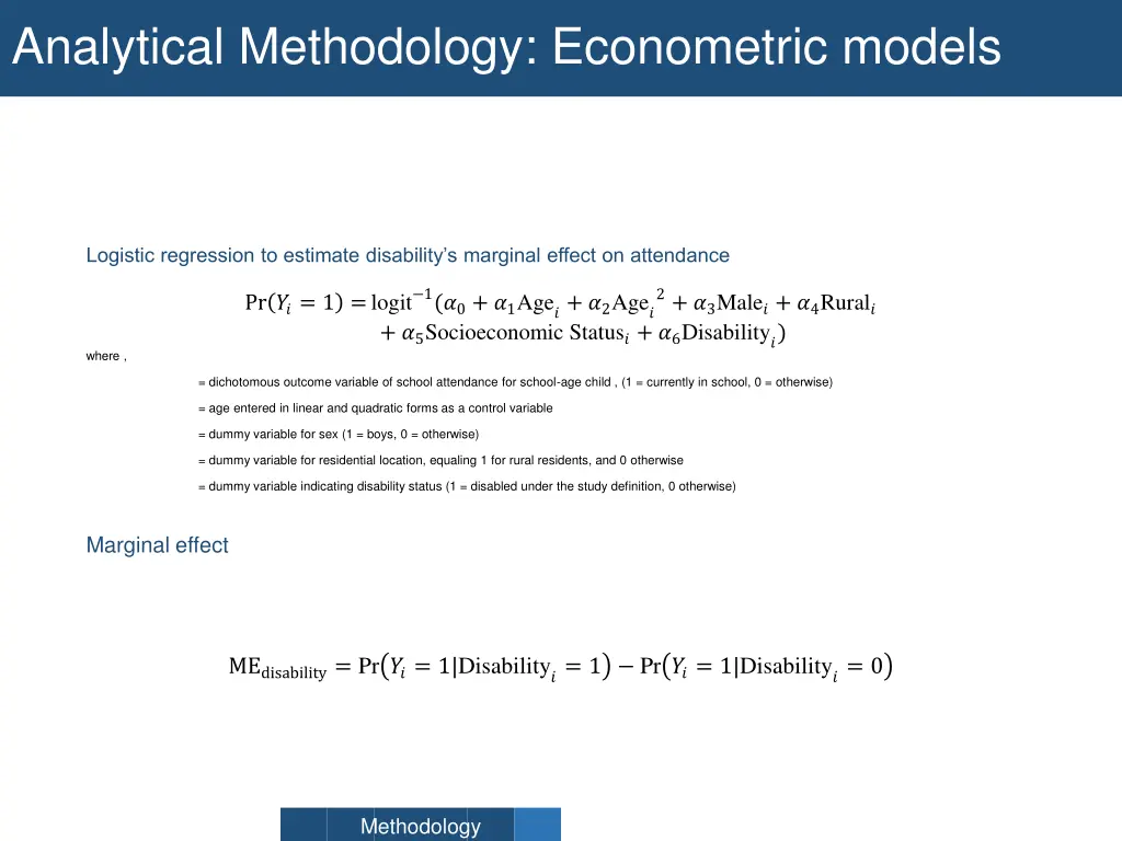 analytical methodology econometric models