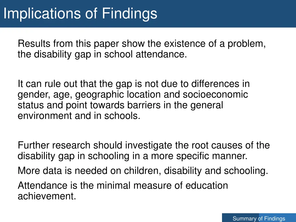 implications of findings