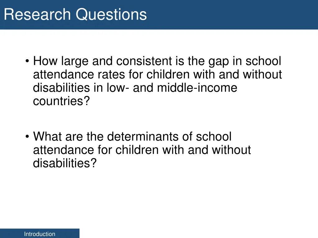 research questions