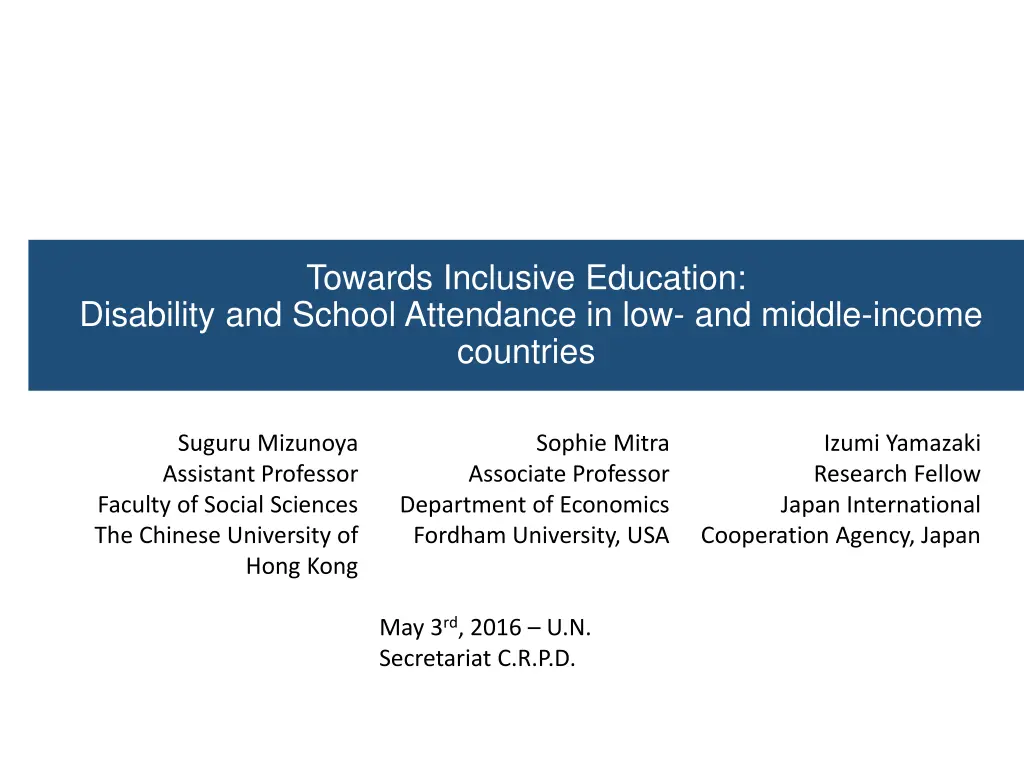 towards inclusive education