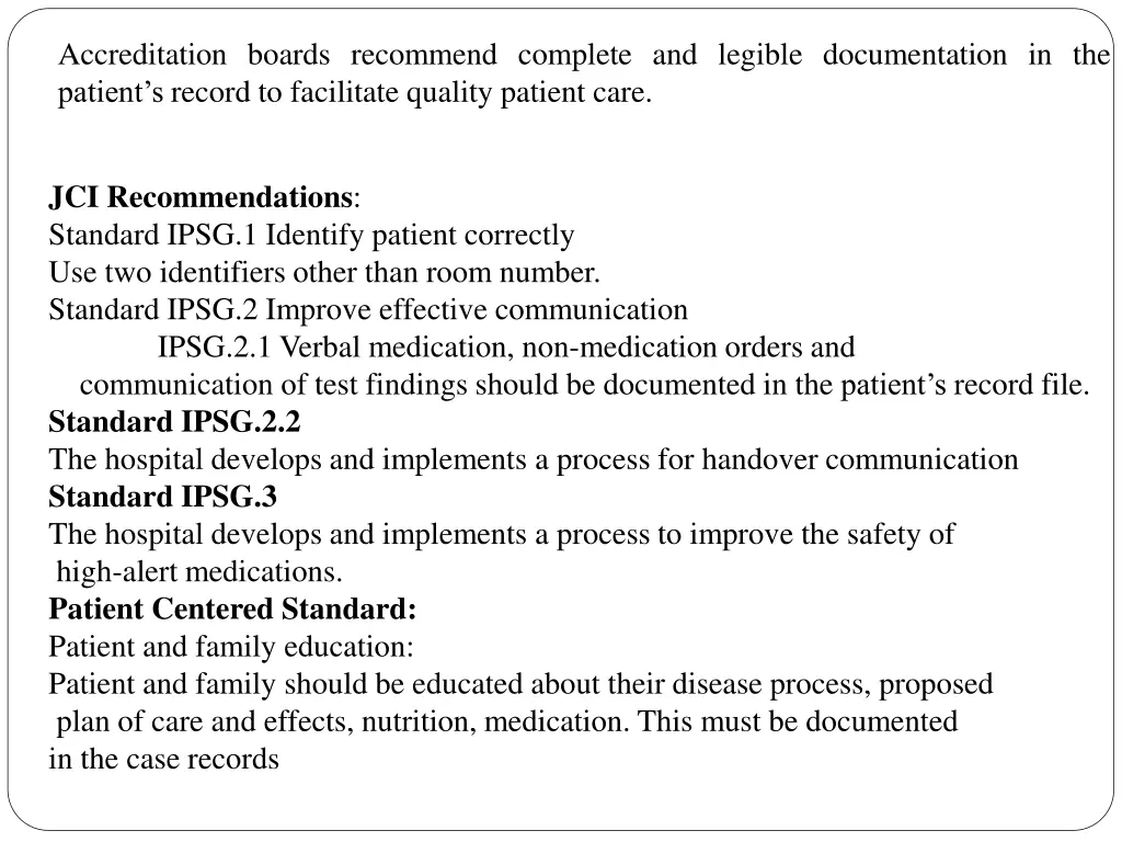 accreditation boards recommend complete