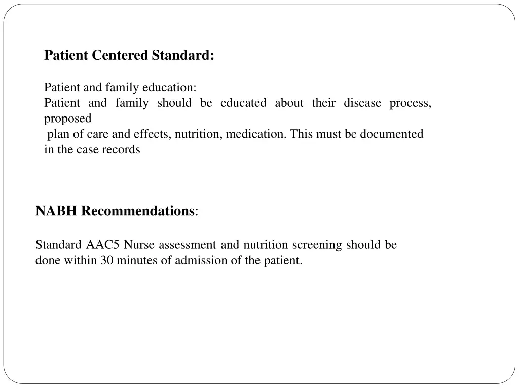 patient centered standard