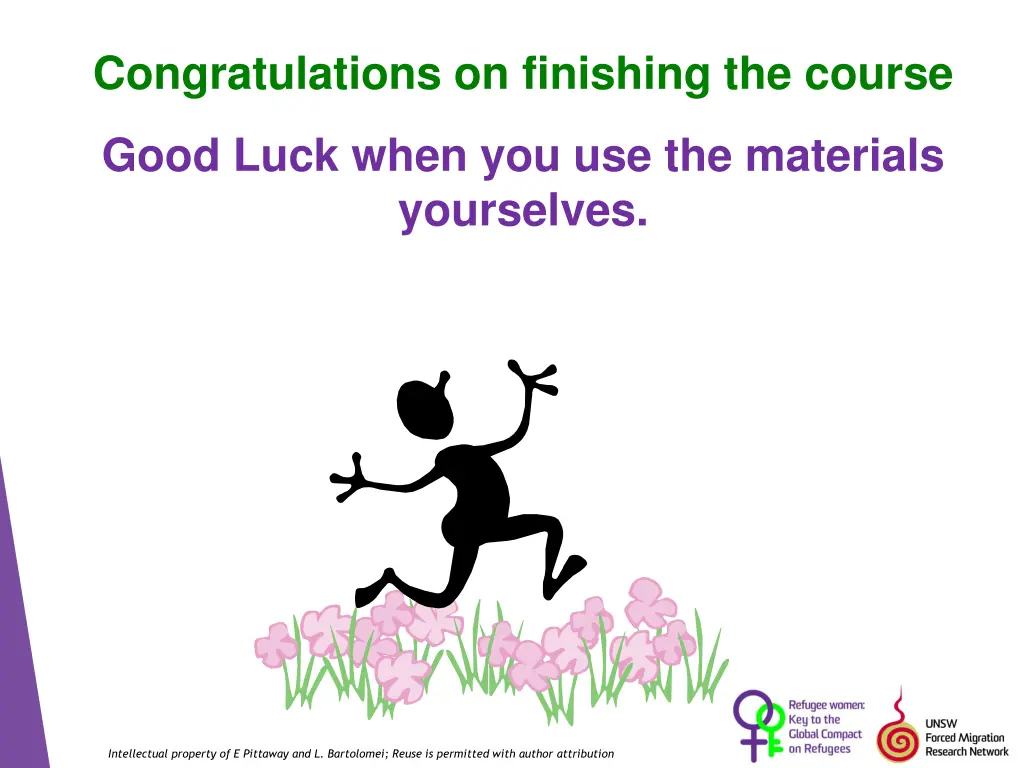congratulations on finishing the course