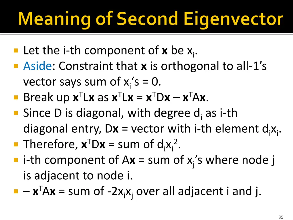 let the i th component of x be x i aside