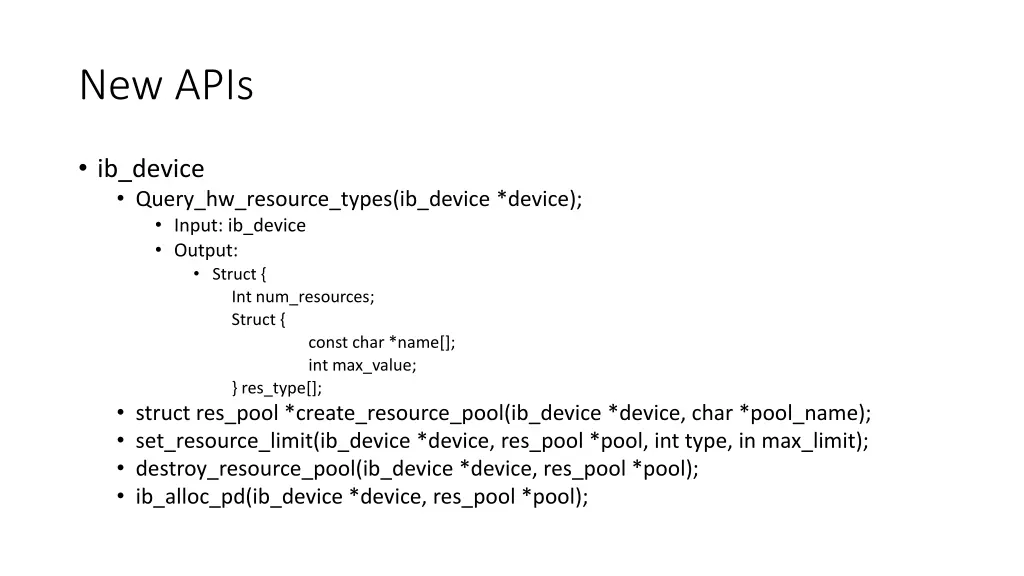 new apis