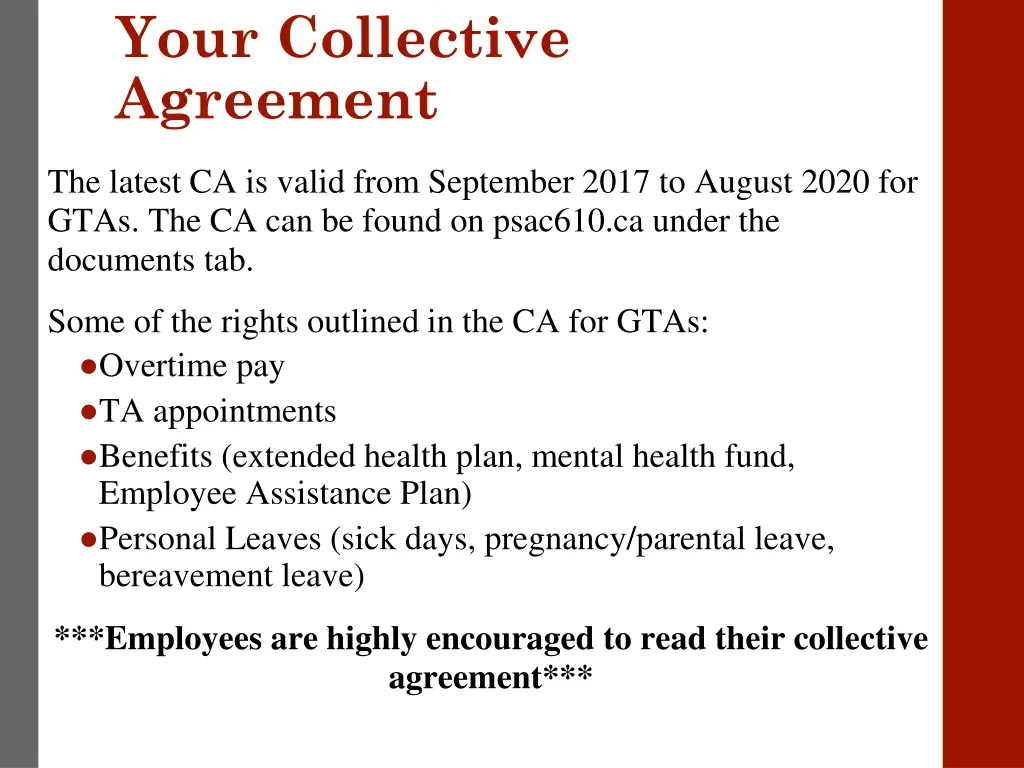 your collective agreement