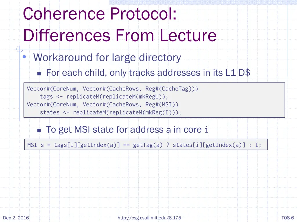 coherence protocol differences from lecture 1