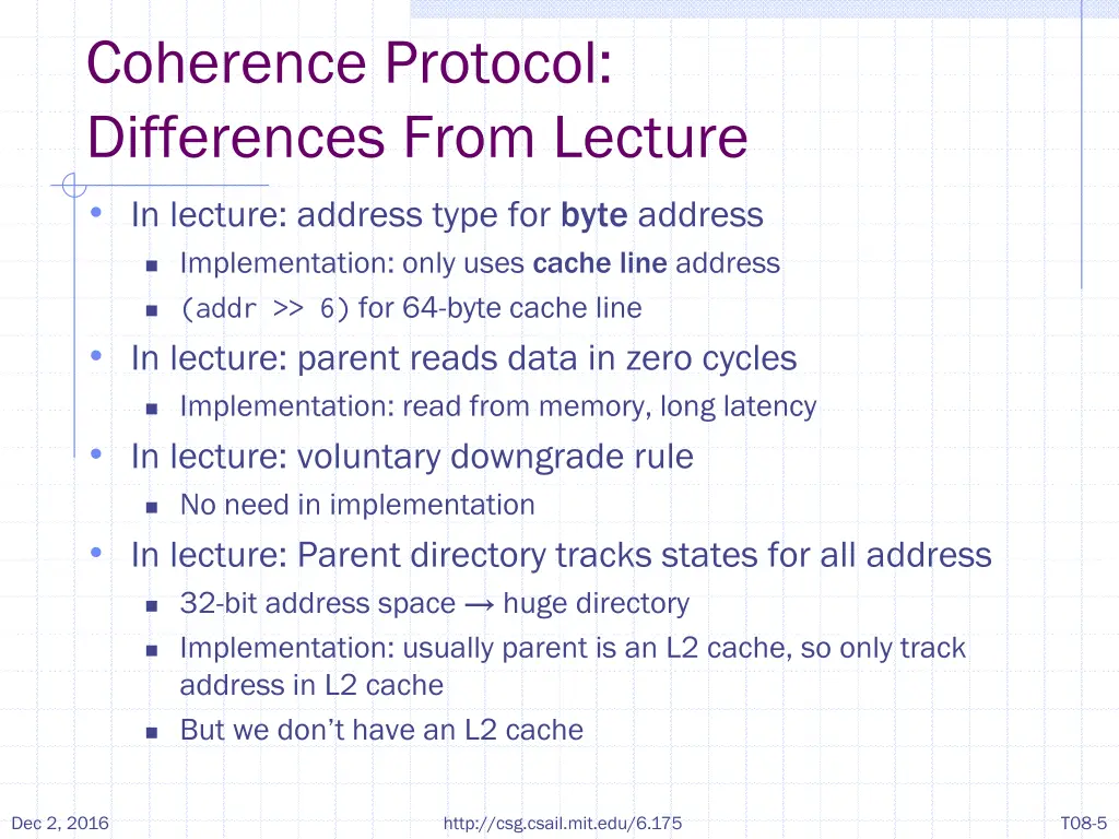 coherence protocol differences from lecture