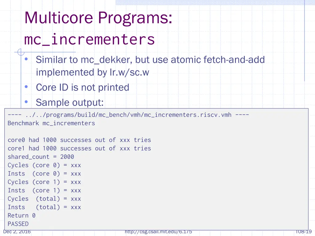 multicore programs mc incrementers similar