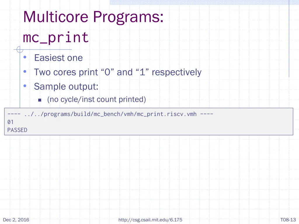 multicore programs mc print