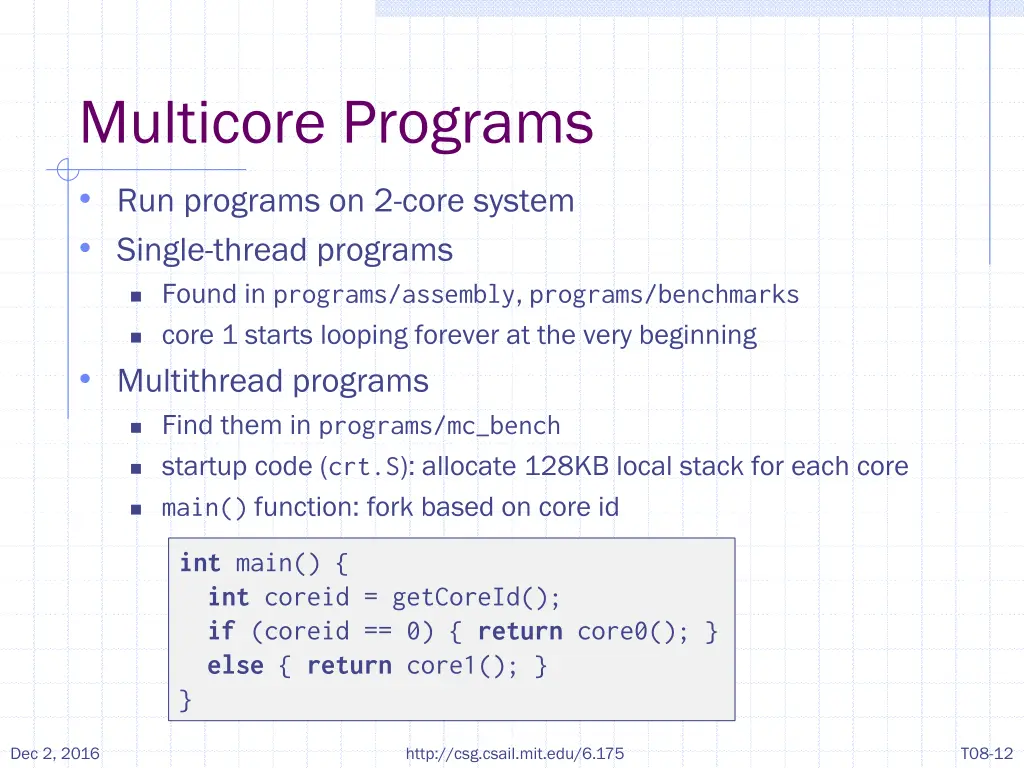 multicore programs