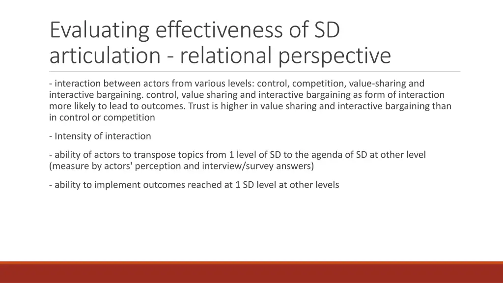 evaluating effectiveness of sd articulation