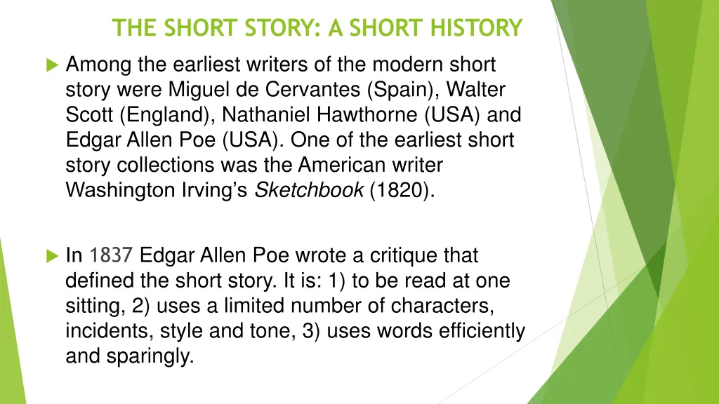 the short story a short history