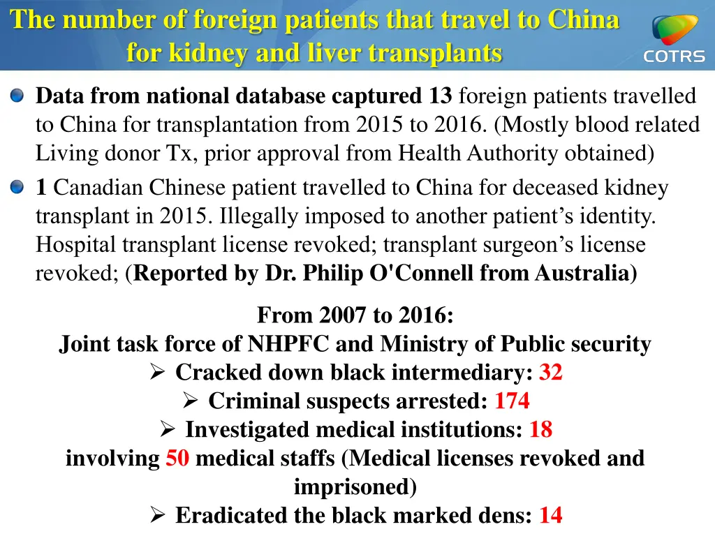the number of foreign patients that travel