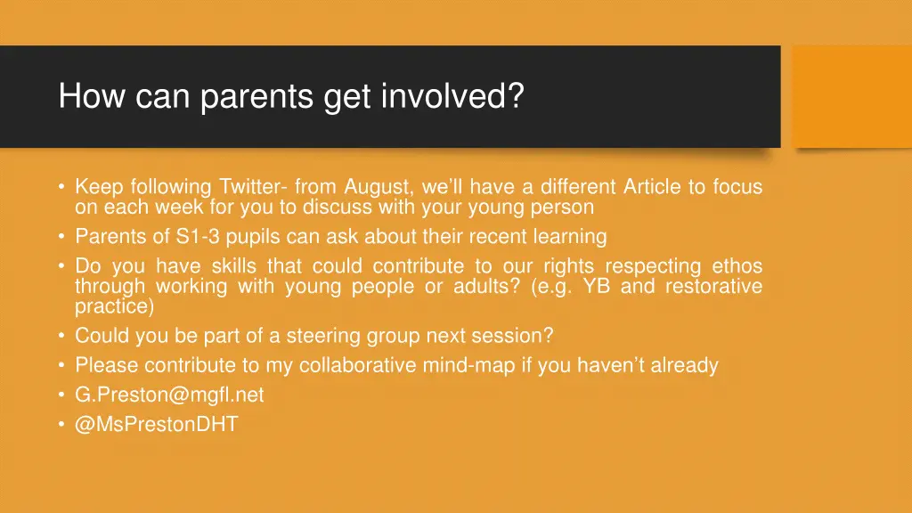 how can parents get involved