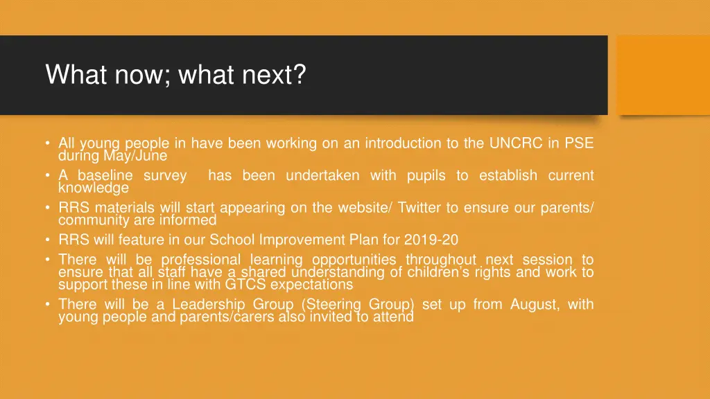 what now what next