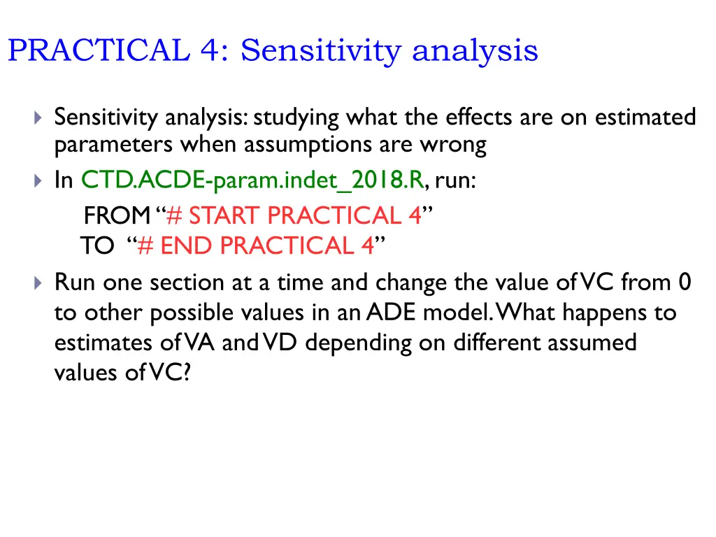 practical 4 sensitivity analysis