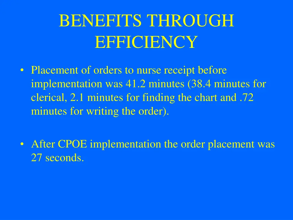 benefits through efficiency