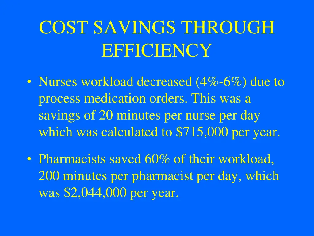 cost savings through efficiency