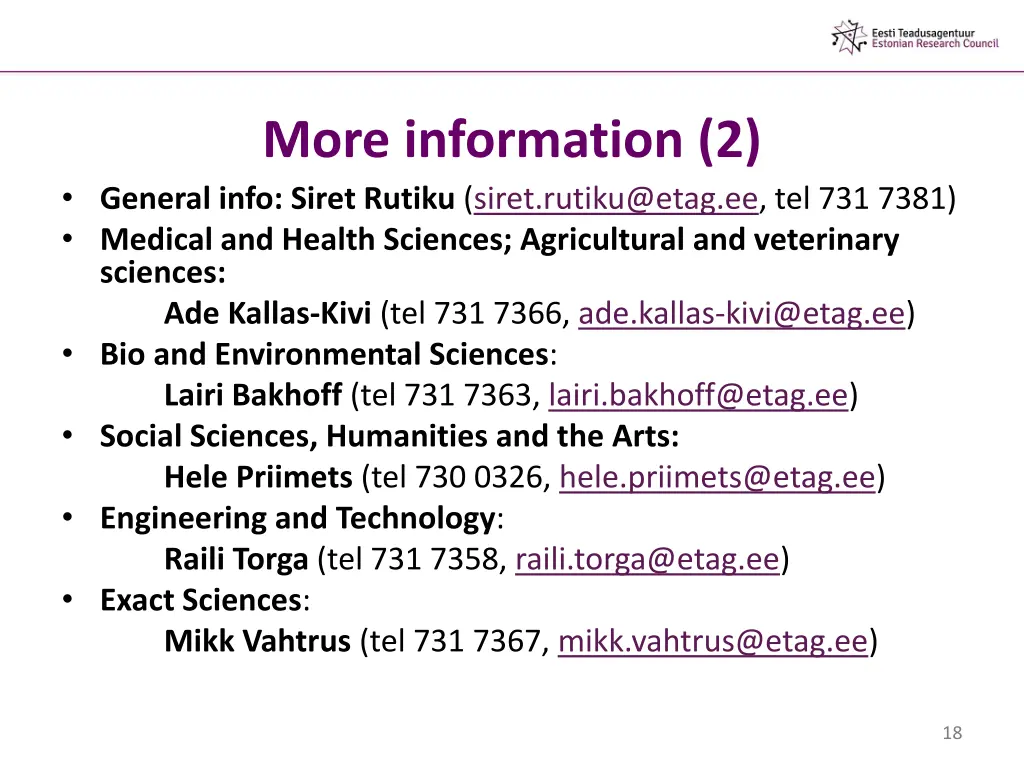 more information 2 general info siret rutiku