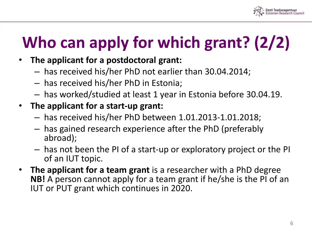 who can apply for which grant 2 2 the applicant