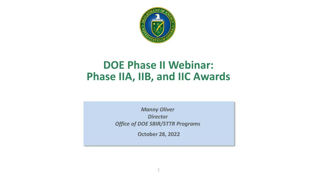 doe phase ii webinar phase iia iib and iic awards