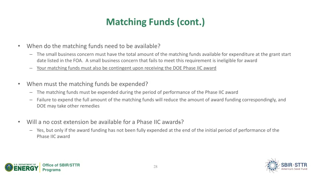 matching funds cont