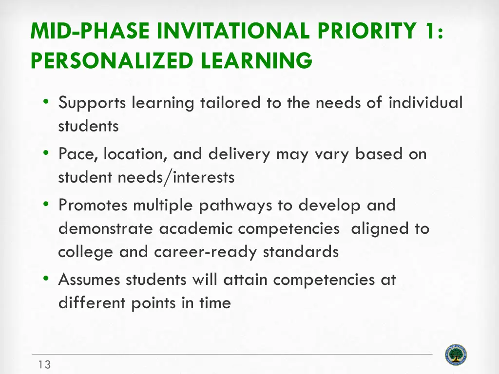 mid phase invitational priority 1 personalized