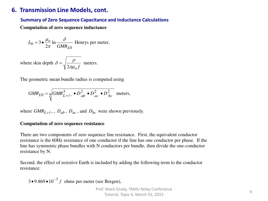 6 transmission line models cont 7
