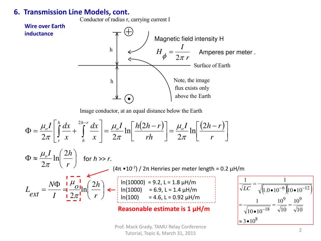 6 transmission line models cont