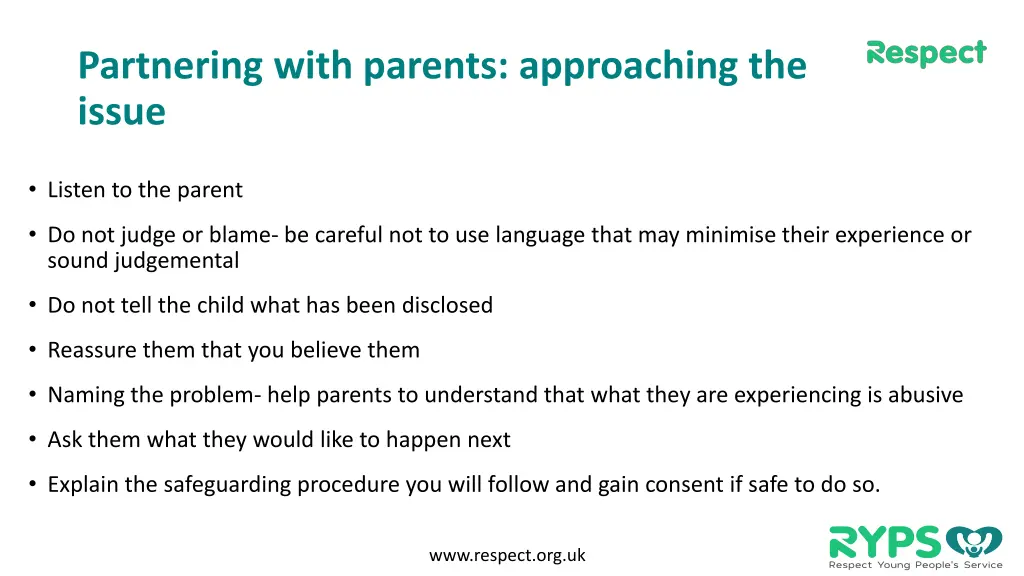 partnering with parents approaching the issue