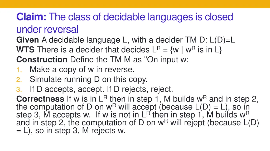 claim the class of decidable languages is closed 1