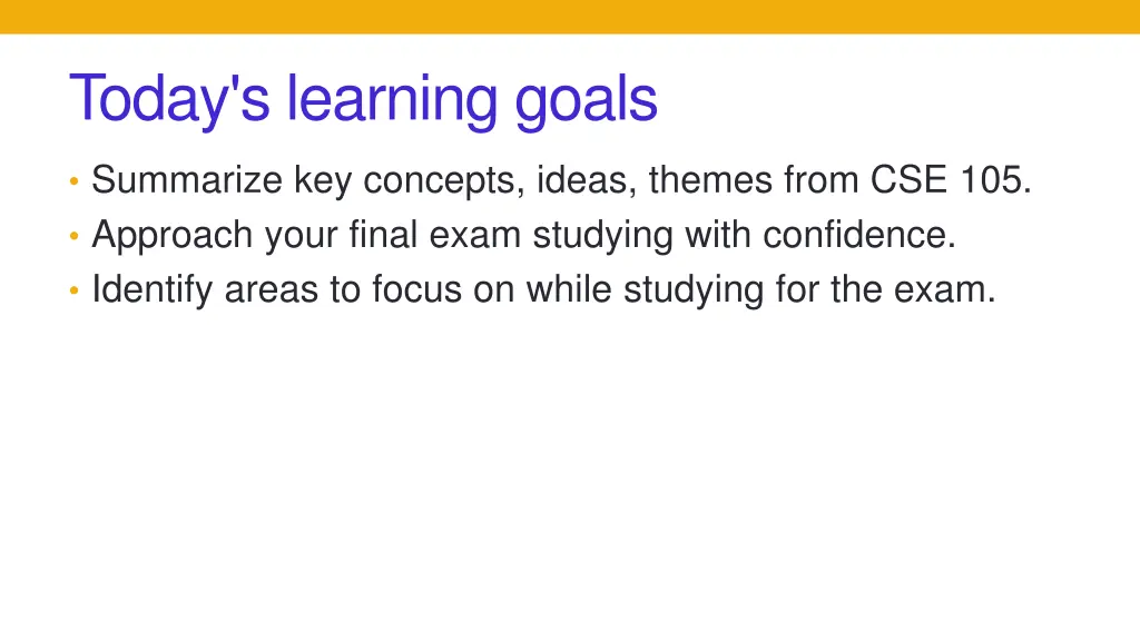 today s learning goals