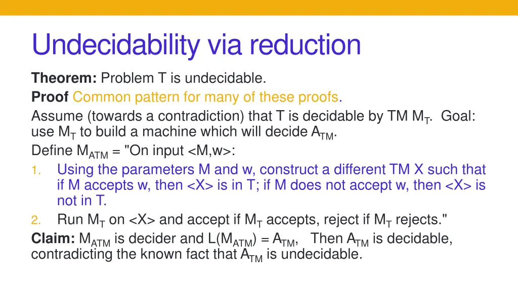 undecidability via reduction