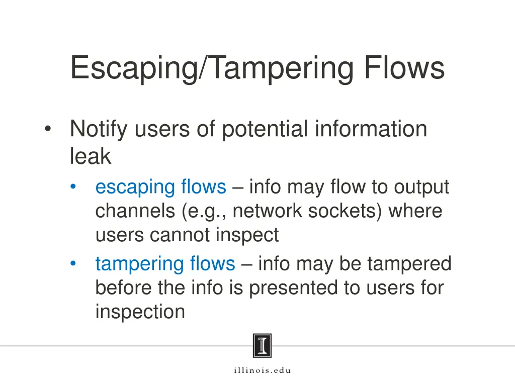 escaping tampering flows