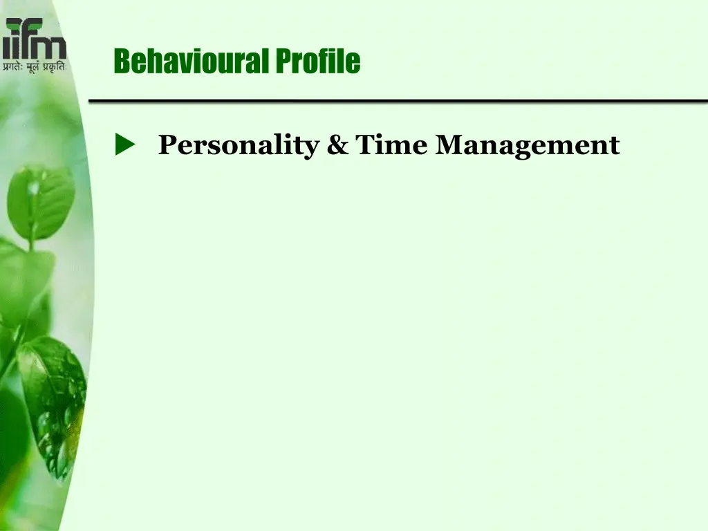 behavioural profile