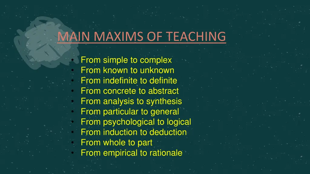 main maxims of teaching