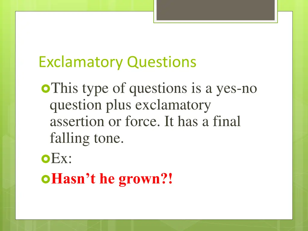 exclamatory questions