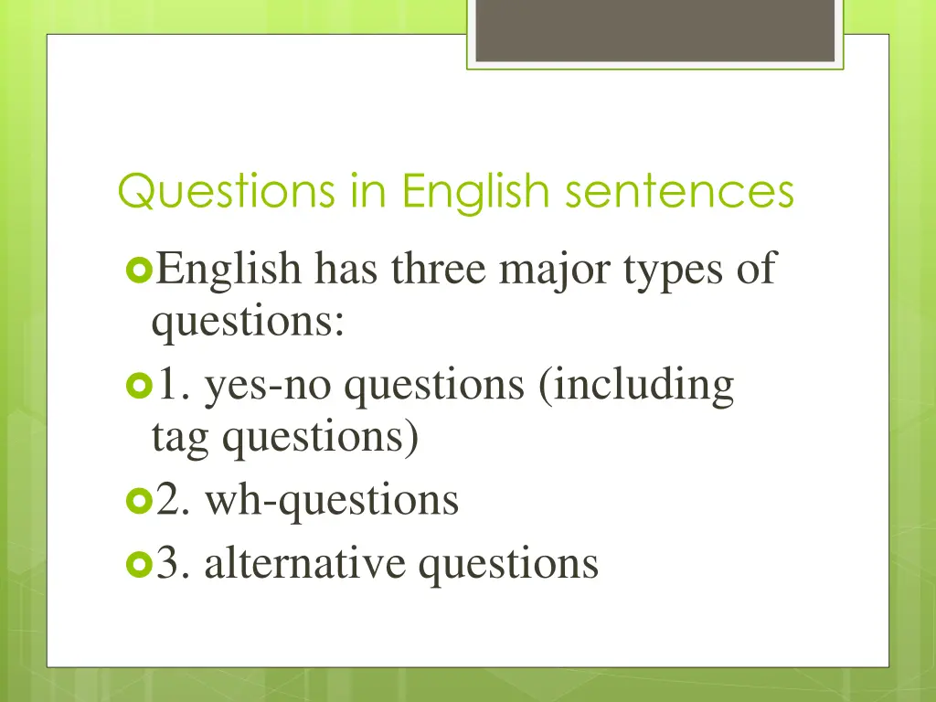 questions in english sentences