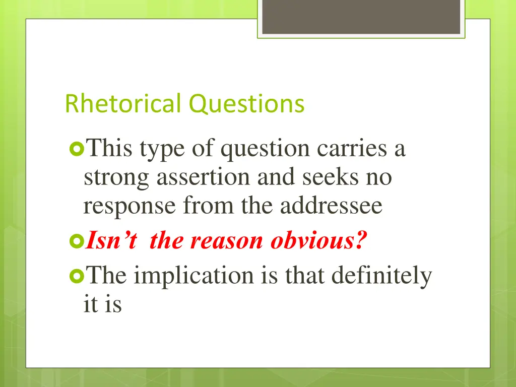 rhetorical questions