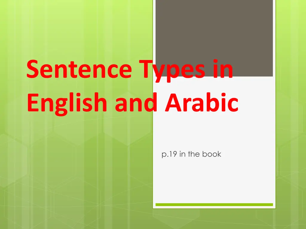 sentence types in english and arabic