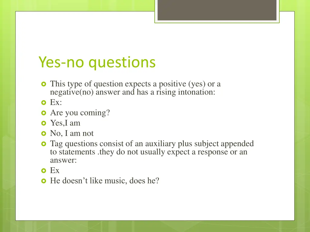 yes no questions