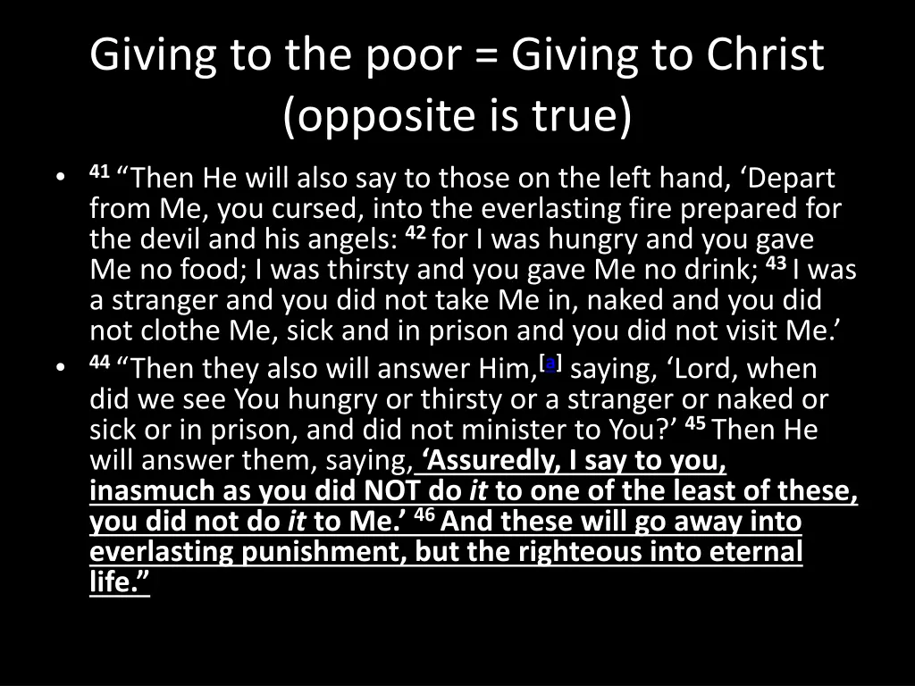 giving to the poor giving to christ opposite