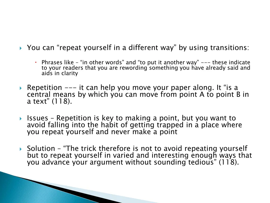 you can repeat yourself in a different