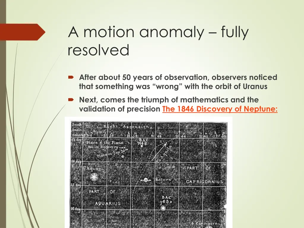 a motion anomaly fully resolved