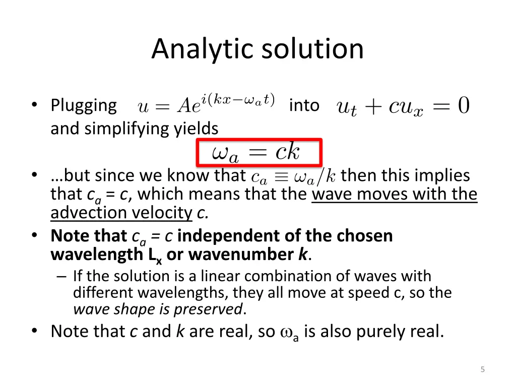 analytic solution 1