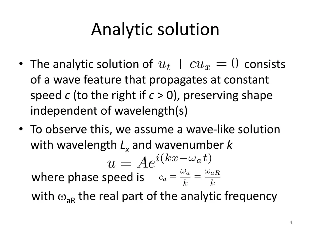 analytic solution
