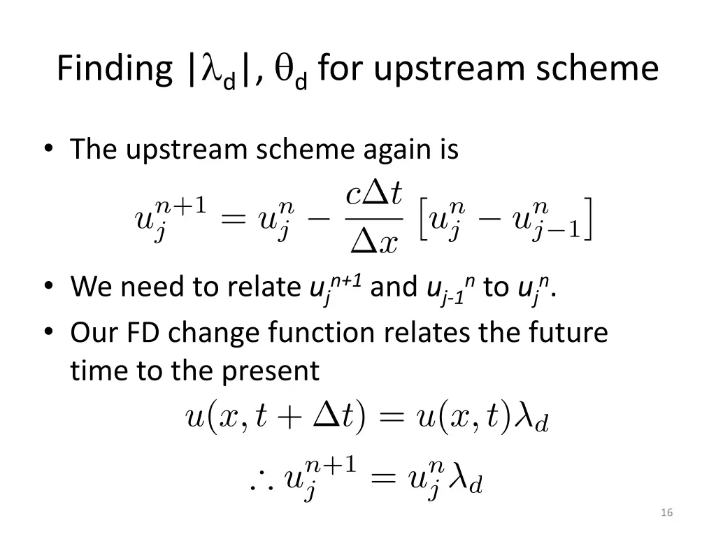 finding d d for upstream scheme